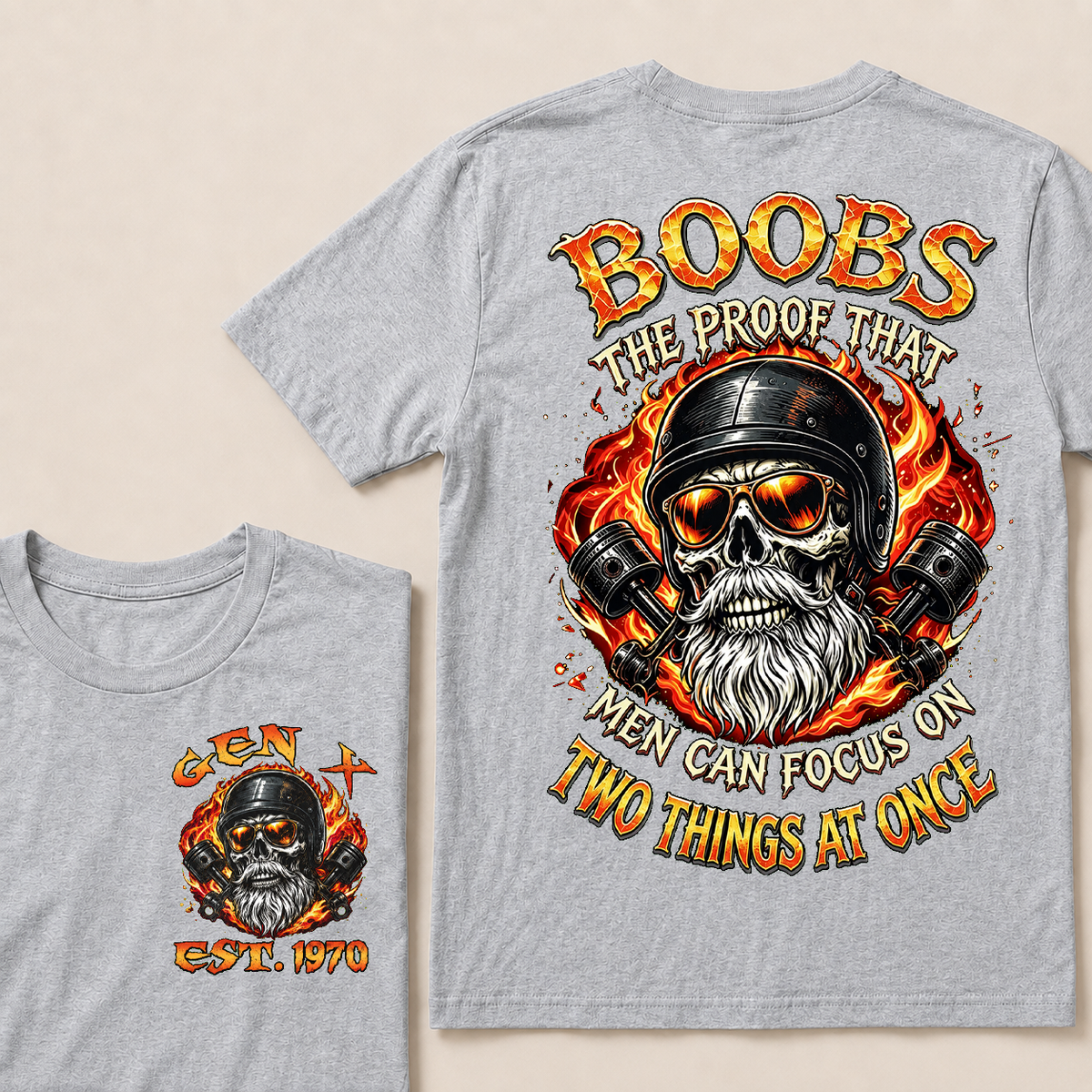 Boobs The Proof That Men Can Focus On Two Things At Once Custom Year T-shirt