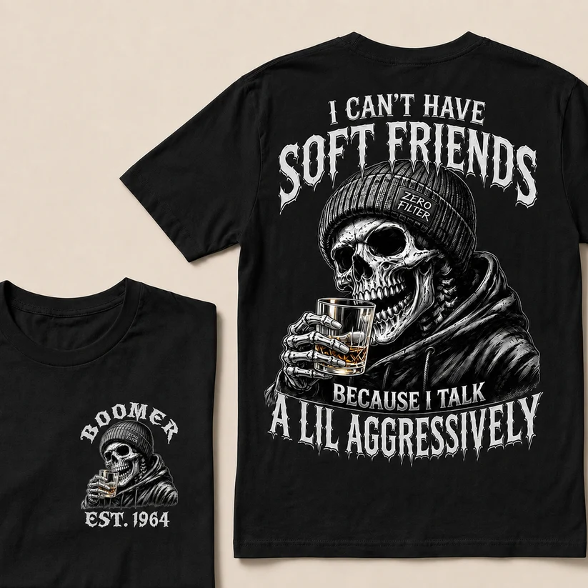 I Can't Have Soft Friends Because I Talk A Lil Aggressively Custom Year T-shirt