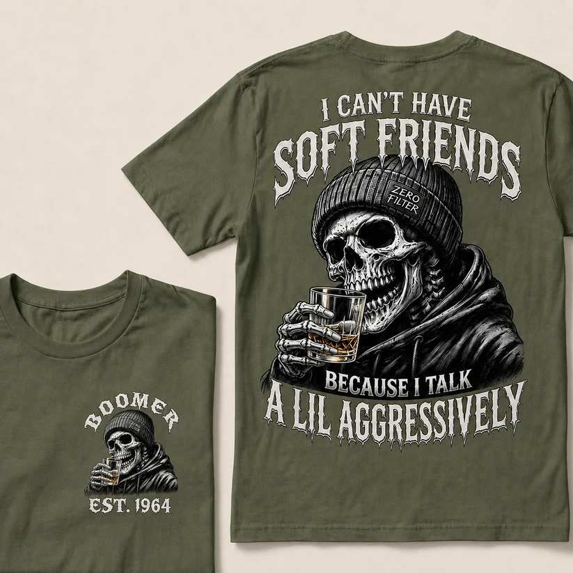 I Can't Have Soft Friends Because I Talk A Lil Aggressively Custom Year T-shirt