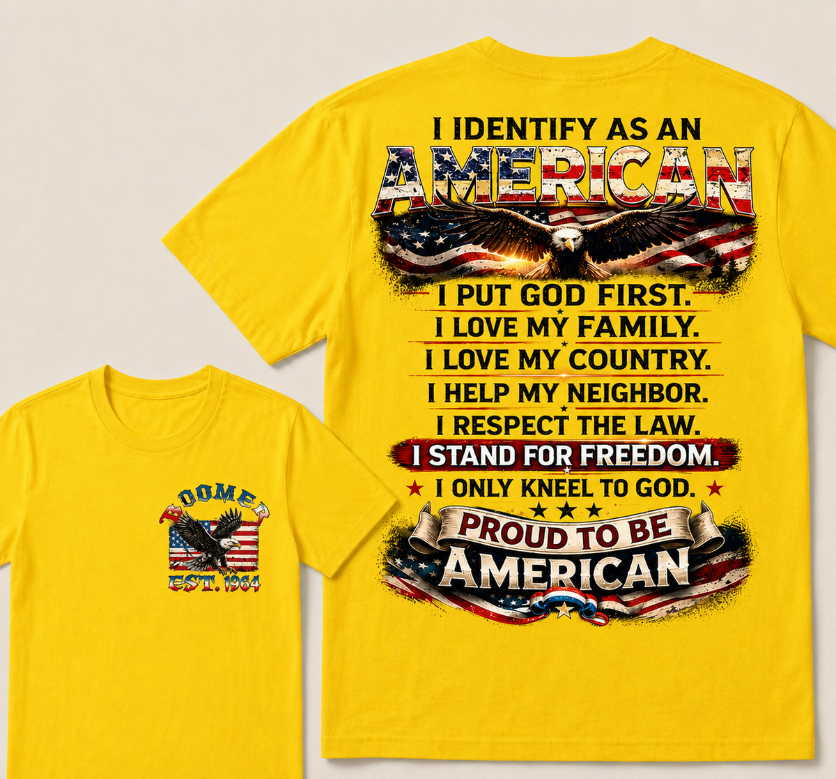 I Identify As An American Custom Year T-shirt