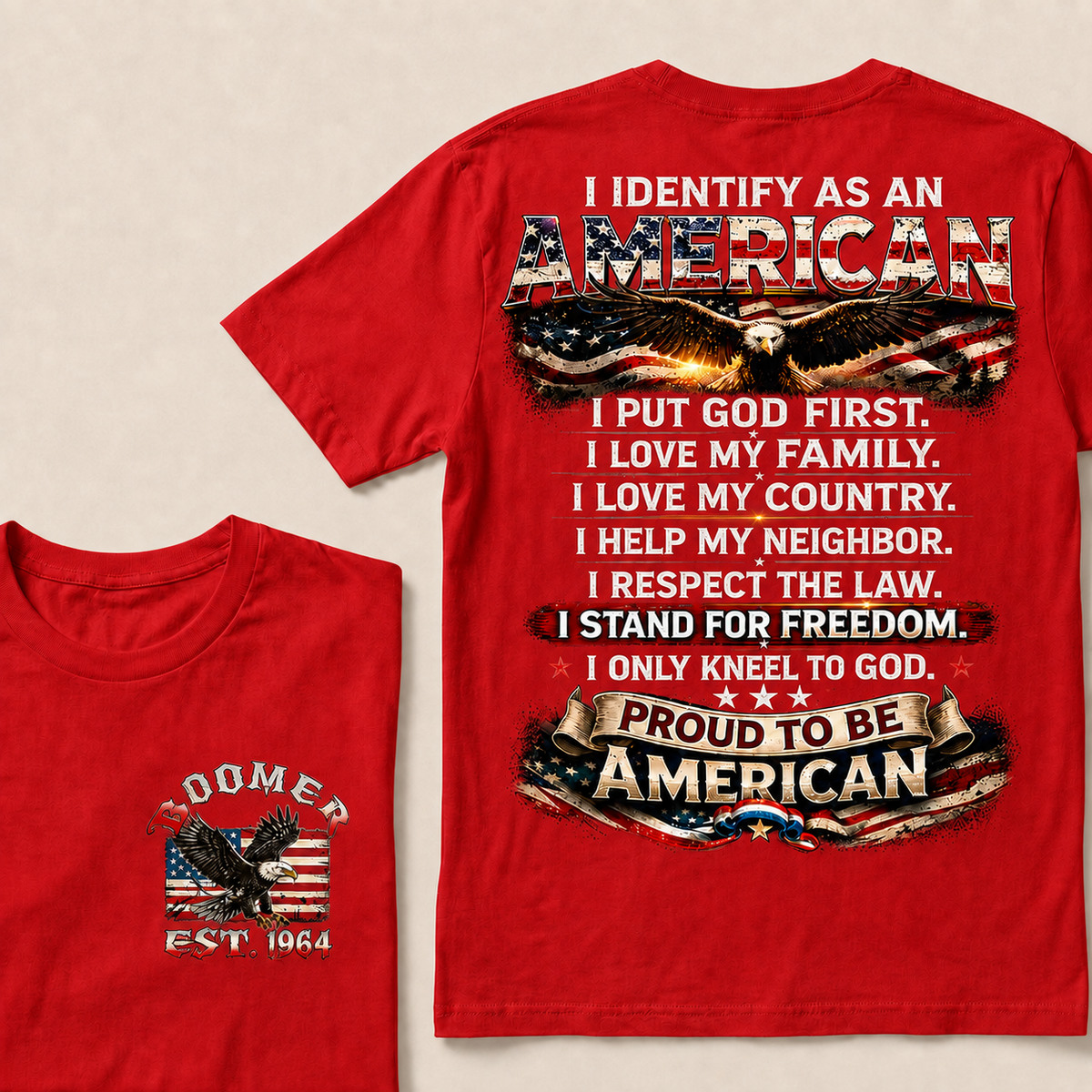 I Identify As An American Custom Year T-shirt