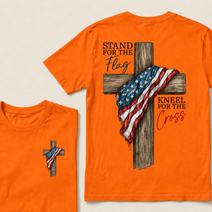 STAND FOR THE FLAG and KNEEL FOR THE CROSS T-Shirt