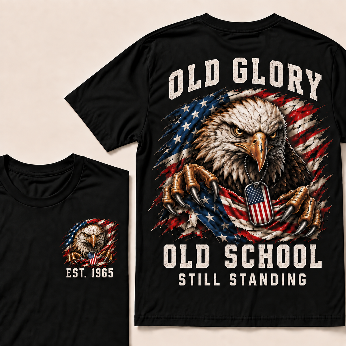 Old Glory Old School Still Standing Custom Year T-shirt