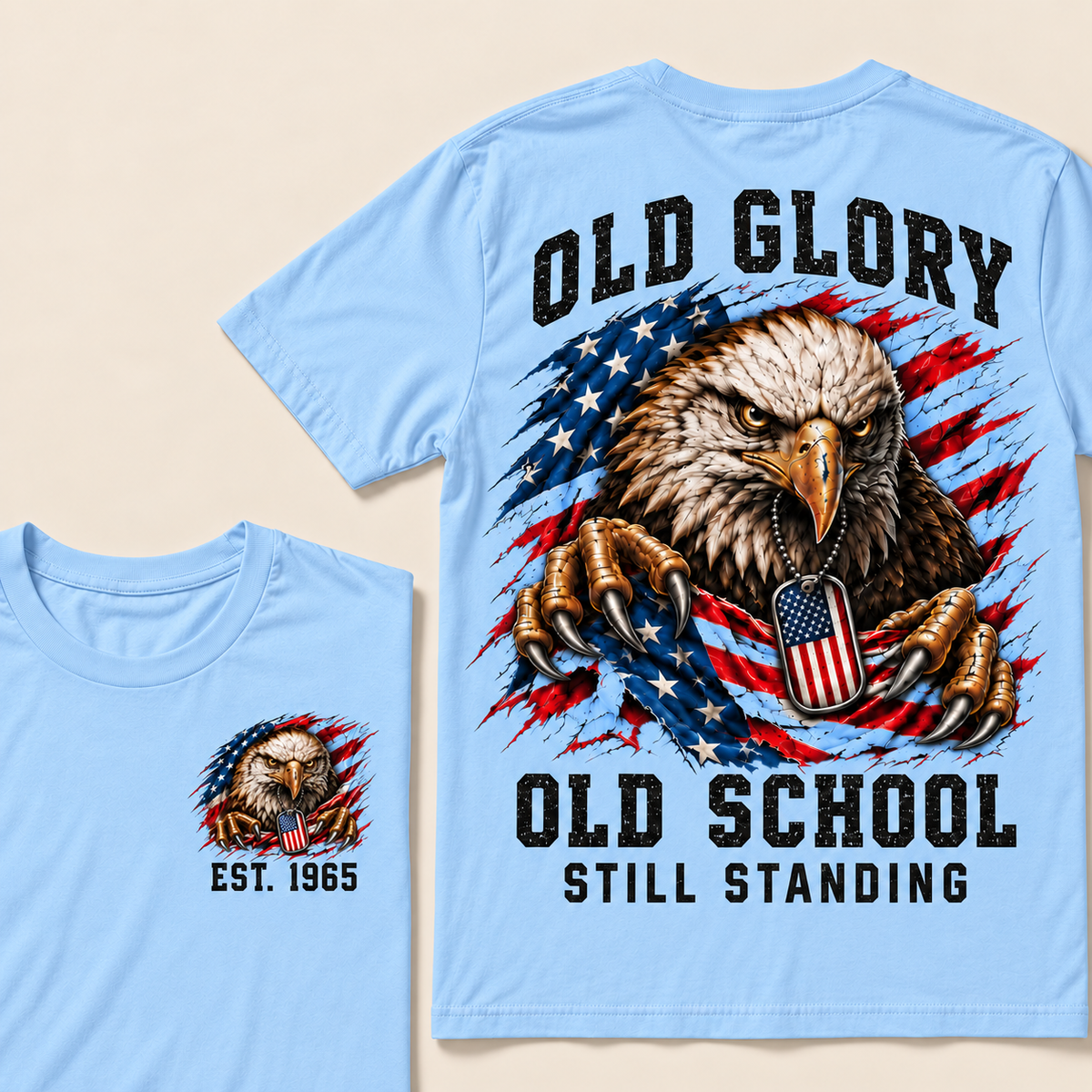 Old Glory Old School Still Standing Custom Year T-shirt