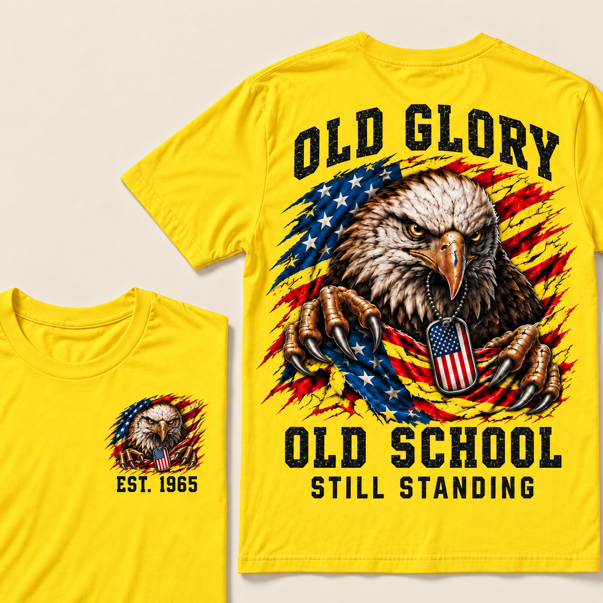 Old Glory Old School Still Standing Custom Year T-shirt