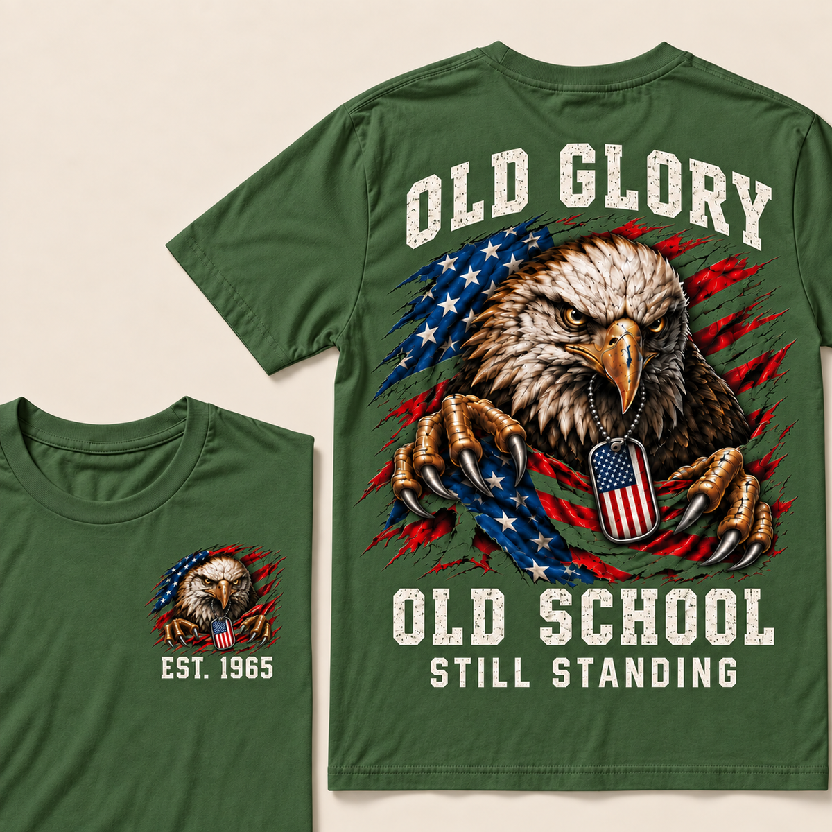 Old Glory Old School Still Standing Custom Year T-shirt