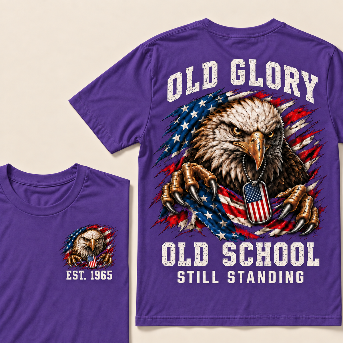 Old Glory Old School Still Standing Custom Year T-shirt