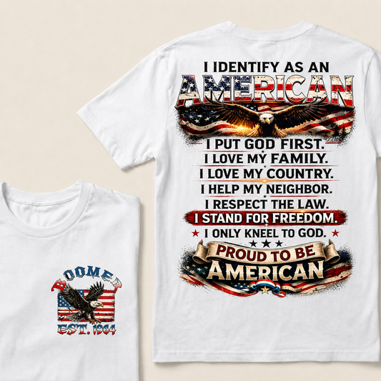 I Identify As An American Custom Year T-shirt