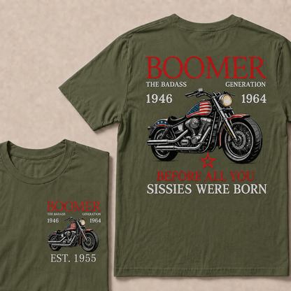 Boomer The Badass Generation Motorcycle rider Custom EST.Year T-shirt
